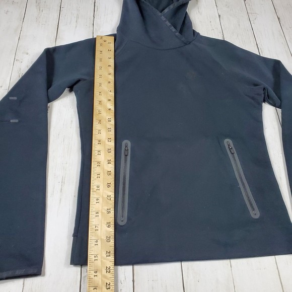 Nike Sportswear Tech Fleece Funnel WMNS Hoodie Sz S Black 617186-010 Thumbholes - Picture 9 of 13